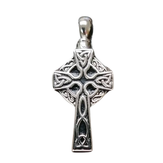 Celtic Cross Silver Pendant Urn