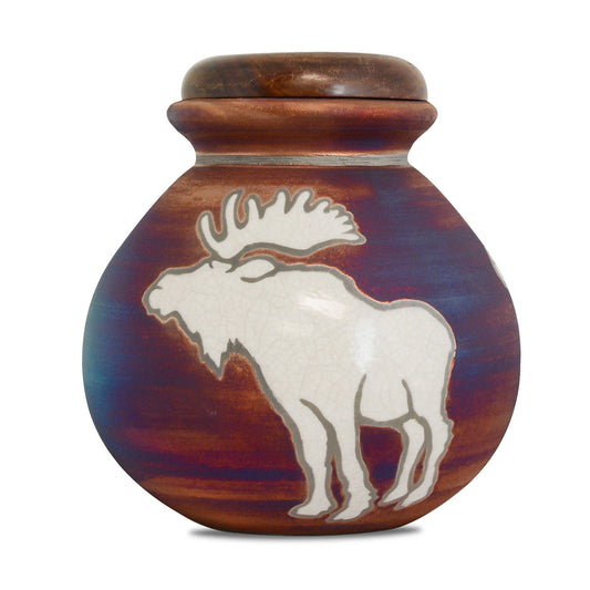 Moose Raku Urn