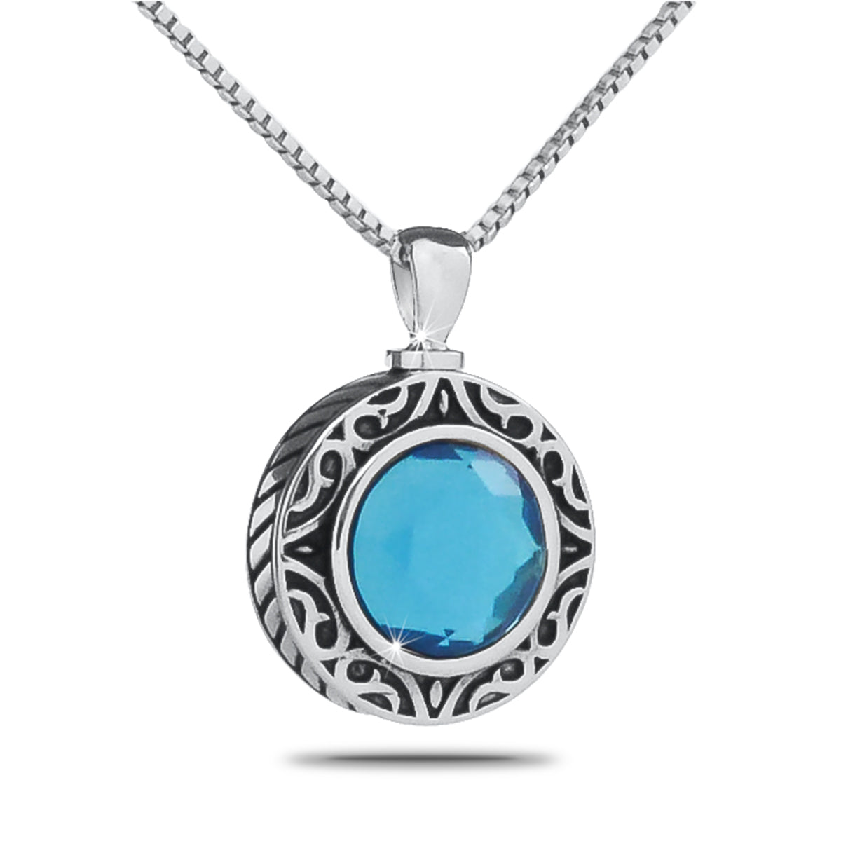 December Light Blue Steel Keepsake